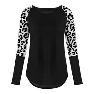 UDEAR Black Leopard Block Sleeve Raglan Top Size M